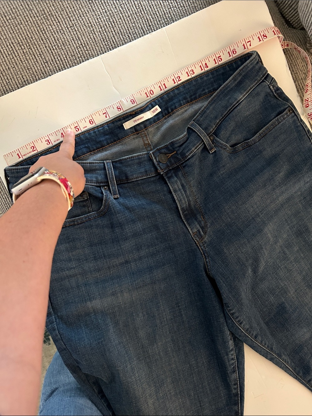 Levi’s red tab denim jeans 711 skinny size 18W short length 24.5 inseam - Picture 7 of 9